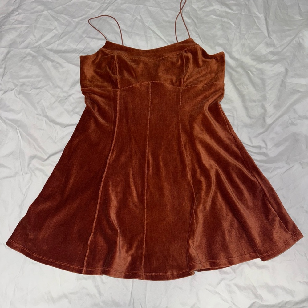 Elegant Brown Velvet Dress